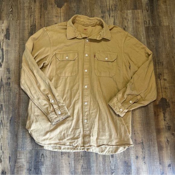 Levis Jackson Worker Overshirt 195730165 Tan/Brown Button Up Mens Size Large - Picture 1 of 5